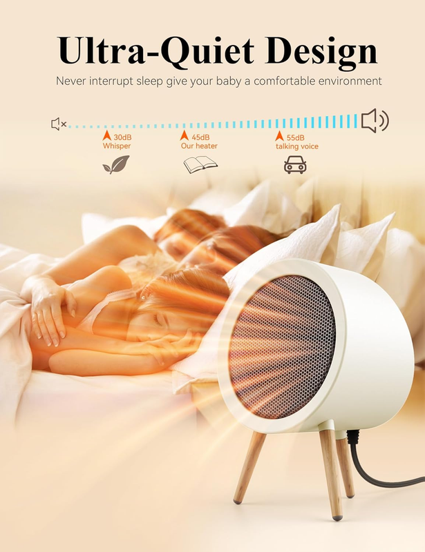 Space Heater, 1000W Energy Efficient Space Heaters for Indoor Use, 3 Mode PTC Fa