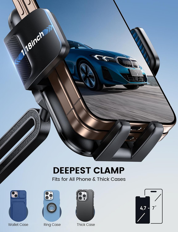 Cup Holder Phone Mount for Car -  Longer Neck Cup Phone Holder with Universal Ad