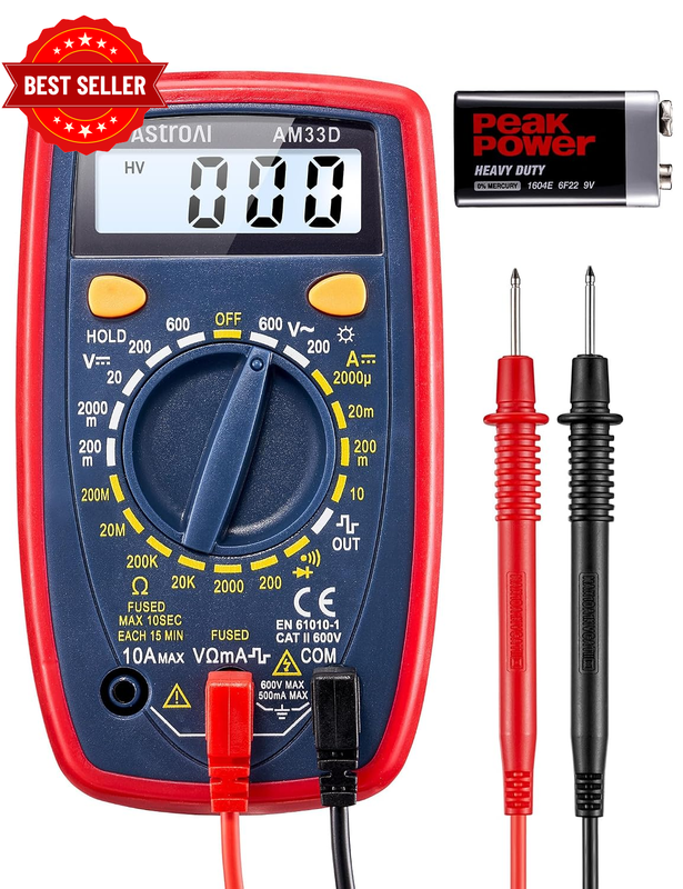 Digital Multimeter Tester 2000 Counts with DC AC Voltmeter and Ohm Volt Amp Mete
