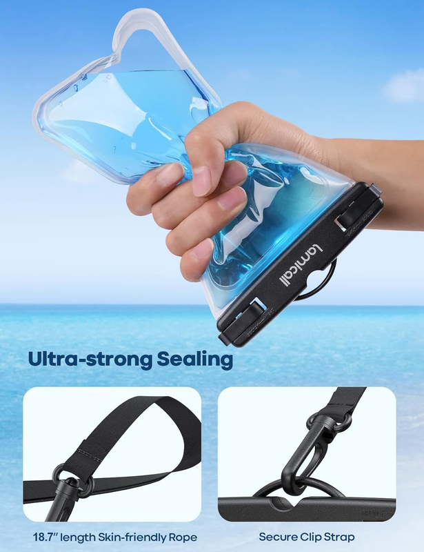 Waterproof Phone Pouch Dry Bag with Lanyard - 2 Pack IPX8 [Easy Lock & Heavy Dut