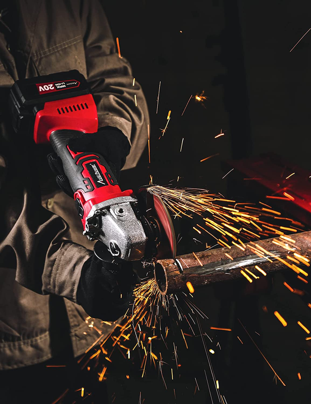 Cordless Battery Angle Grinder 20V Polishing Cutting Grinding 4 Pole Motor Tool