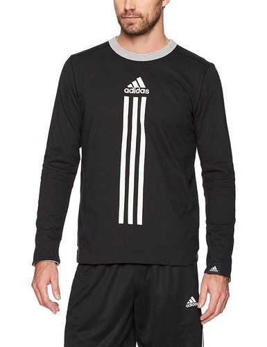 

[BR3299] Мужская футболка с двусторонним логотипом Adidas ID - черный белый, Многоцветный