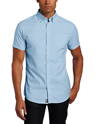 Men's Lee Blue Oxford Shirt E9342 Button Down Short Sleeve