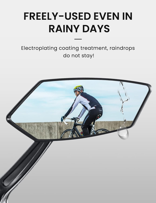Bike Mirror, Handlebar Rearview Mirror 1 Pair, Rear View 360&deg; Wide Angle Adjusta