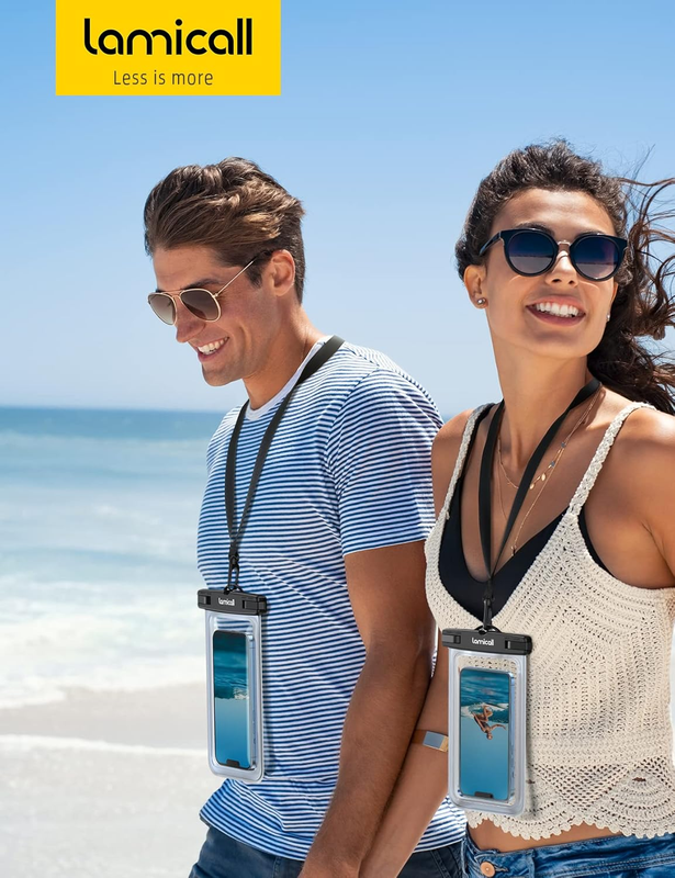 Waterproof Phone Pouch Dry Bag with Lanyard - 2 Pack IPX8 [Easy Lock & Heavy Dut