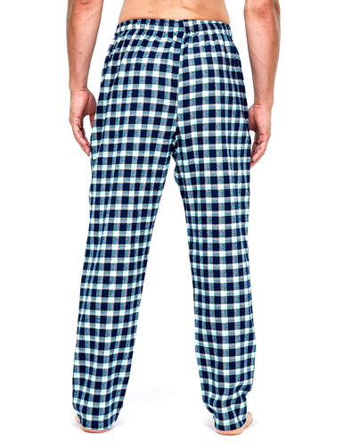 Mens Flannel Pants - 2pk [Black/Blue/White - Black/Purple/White Plaid Set] - XL