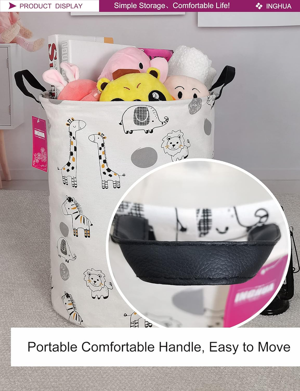 Laundry Hamper Large Canvas Fabric Lightweight Storage Basket/Toy Organizer/Dirt