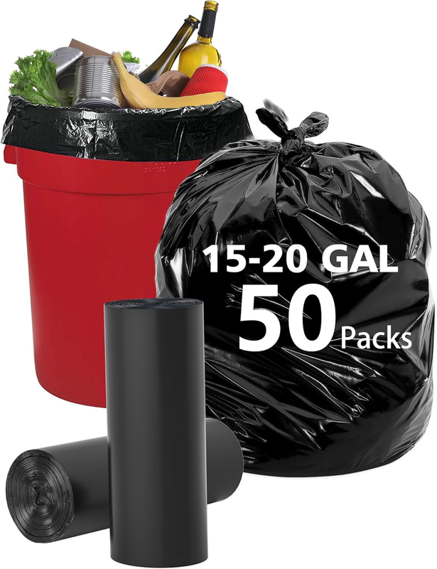16-20 Gallon Trash Bags Unscented, 50 Count Bulk (30