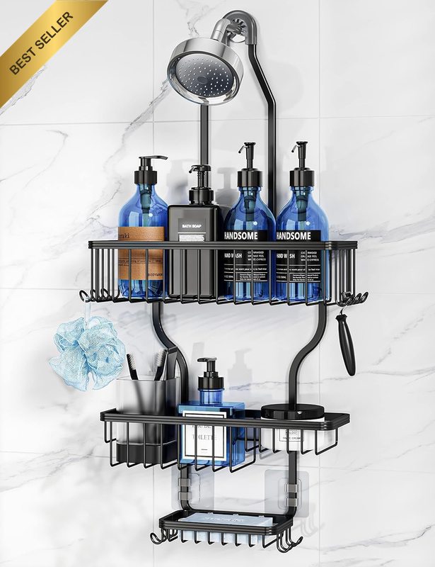 Shower Caddy Hanging - Never Rust Shower Organizer - Aluminum over the Shower He