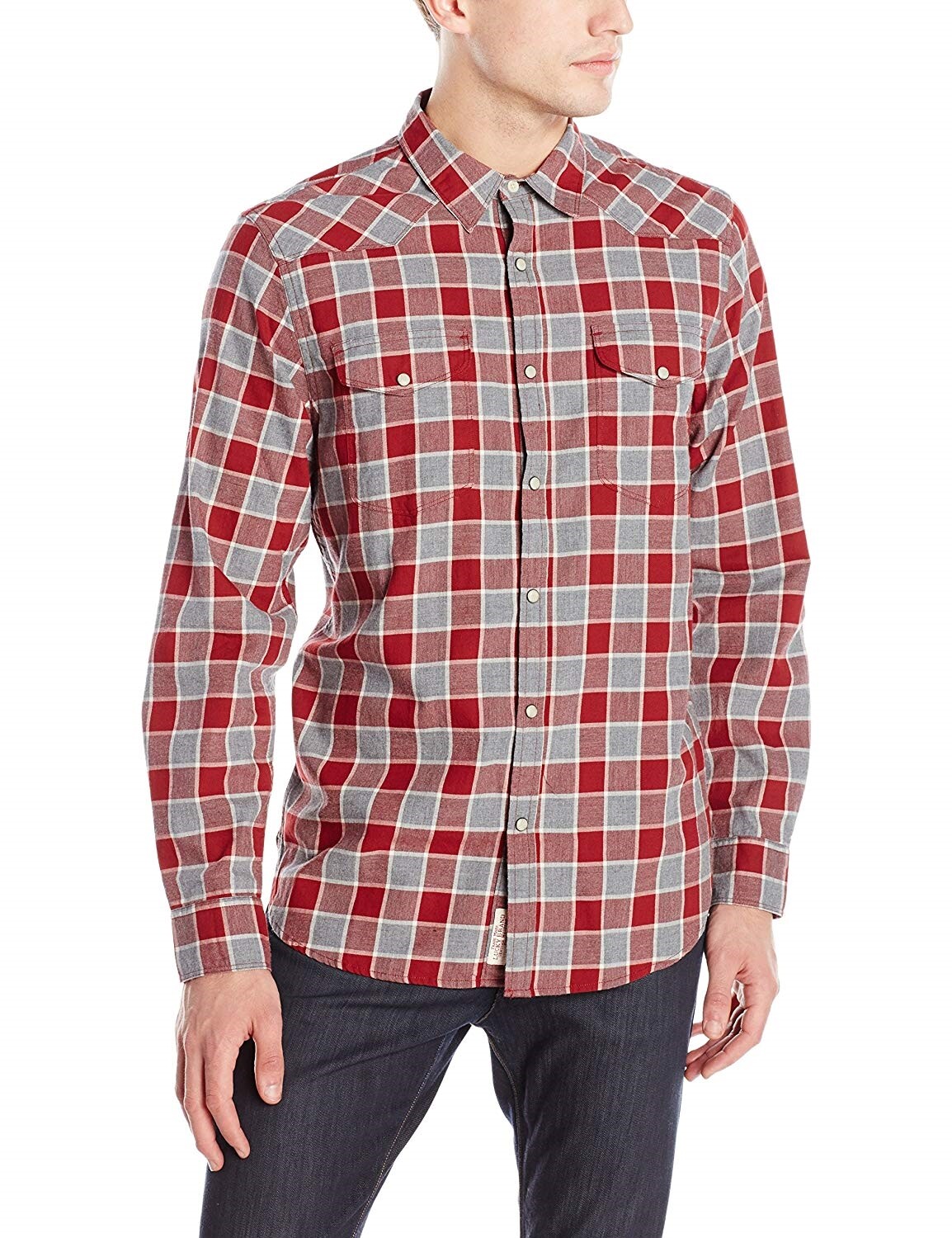 Lucky Brand Men's Santa Fe Western Shirt in Burgundy Multi Sz S 141548