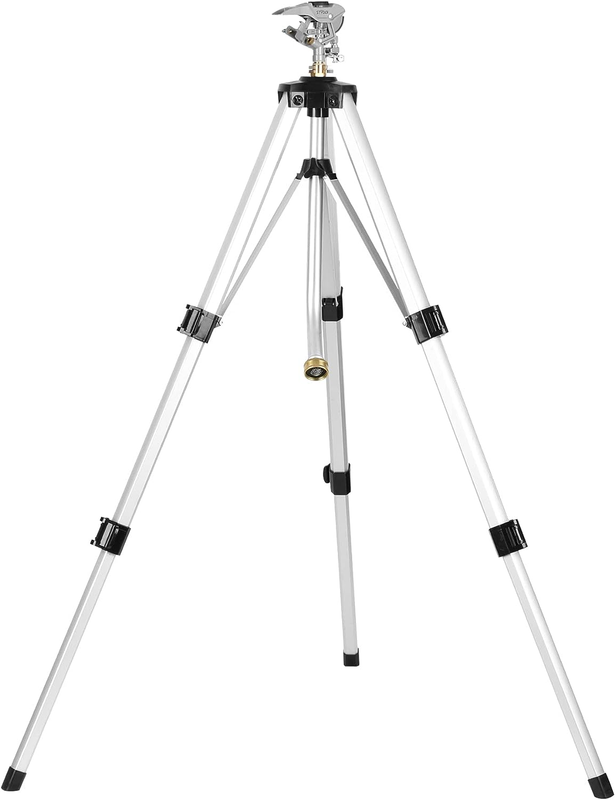 Heavy Duty Impact Sprinkler on Tripod Base, Tall Metal Pulsating Telescoping