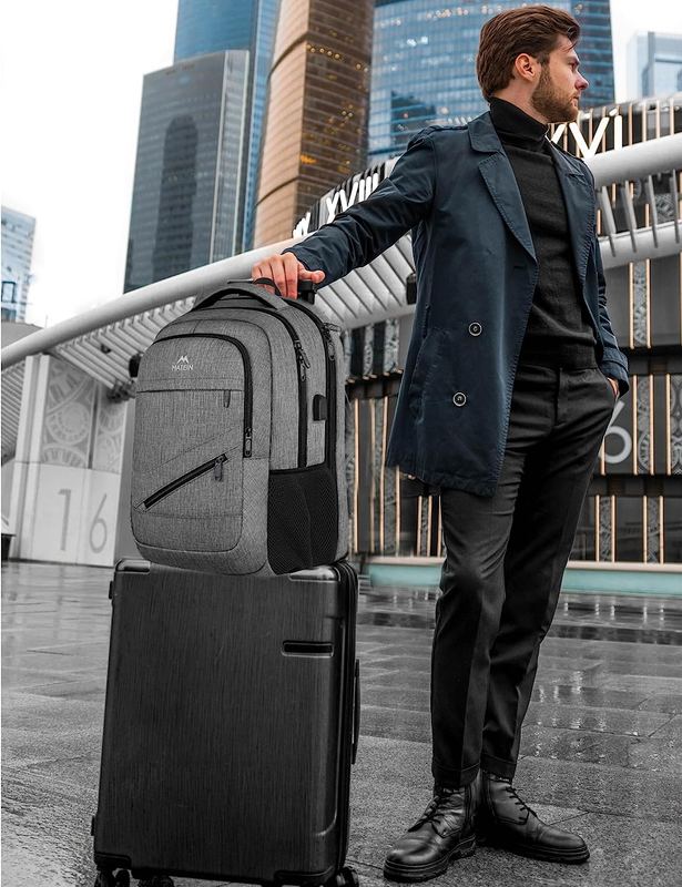 17' Travel Laptop Backpack: TSA-Friendly, USB Port, Luggage , Water-Resistant