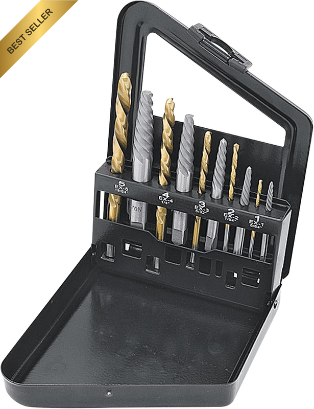 16013 10 Screw Extractor and Left Hand Drill Bit Set