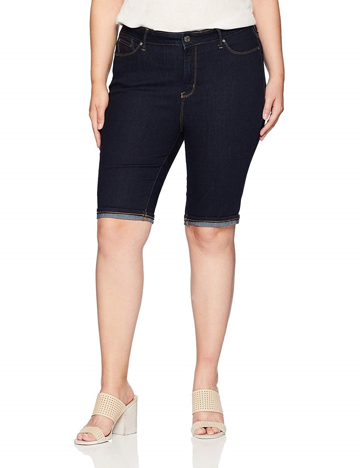 Rebel Wilson X Angels Women's Plus Size The Cruz Mid Rise Skinny Bermuda Sz. 24W