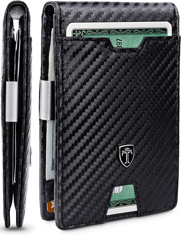 Mens Slim Wallet with Money Clip Bifold Credit Card Holder for Men with Gift Box
