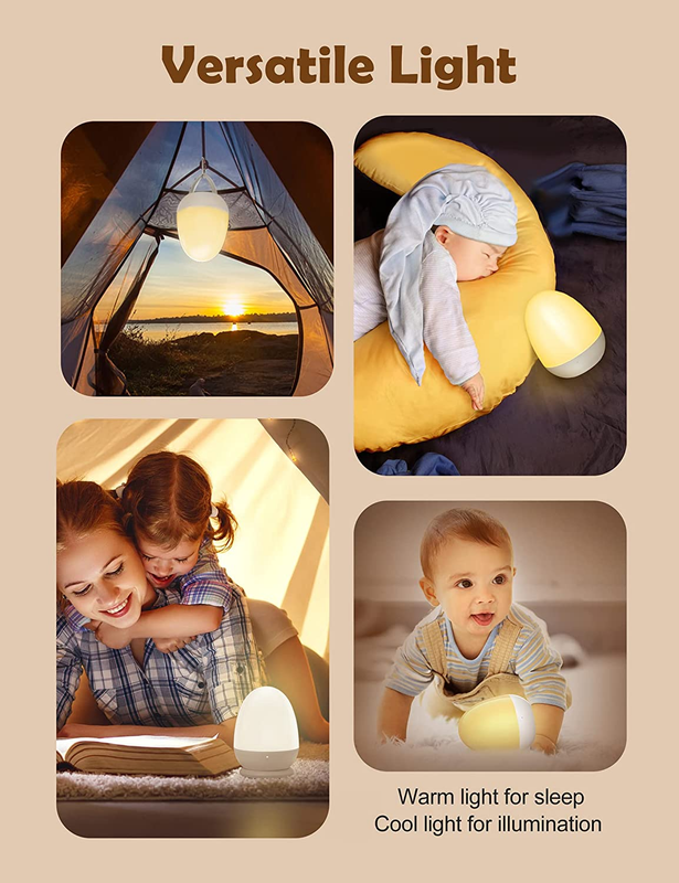 Night Light for Kids,  Baby Night Light Rechargeable with Stable Charging Pad, E