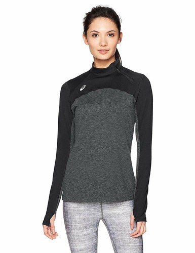 

Женская рубашка Team Classic на молнии 1/2 ASICS, черный/серый вереск