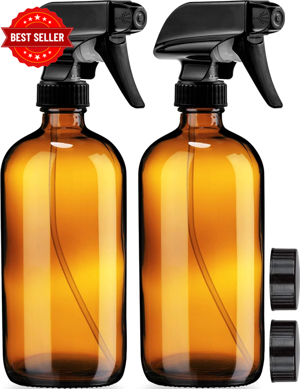 2-Pack 500ML Glass Spray Bottles, Bpa-Free Trigger Sprayer with 3 Settings, UV P