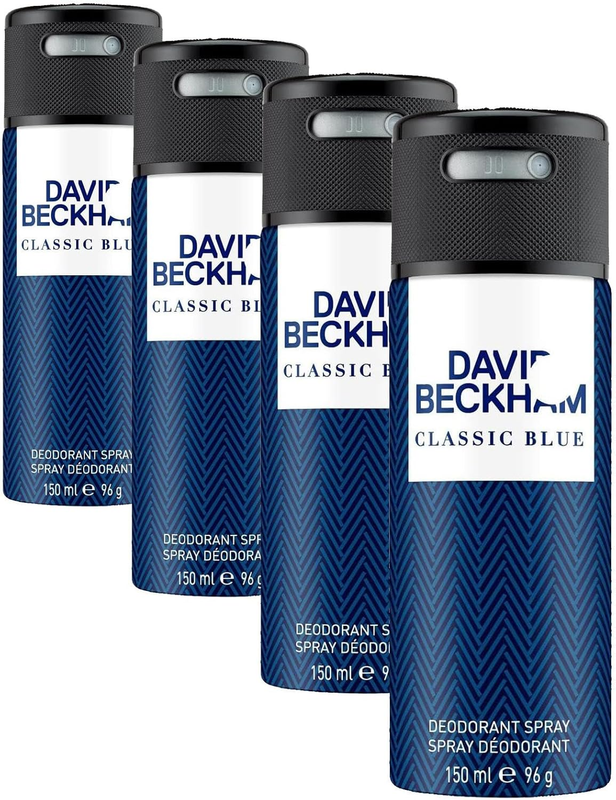 DAVID BECKHAM Classic Blue Deodorant Anti-Perspirant Body Spray for Men, 150 Ml