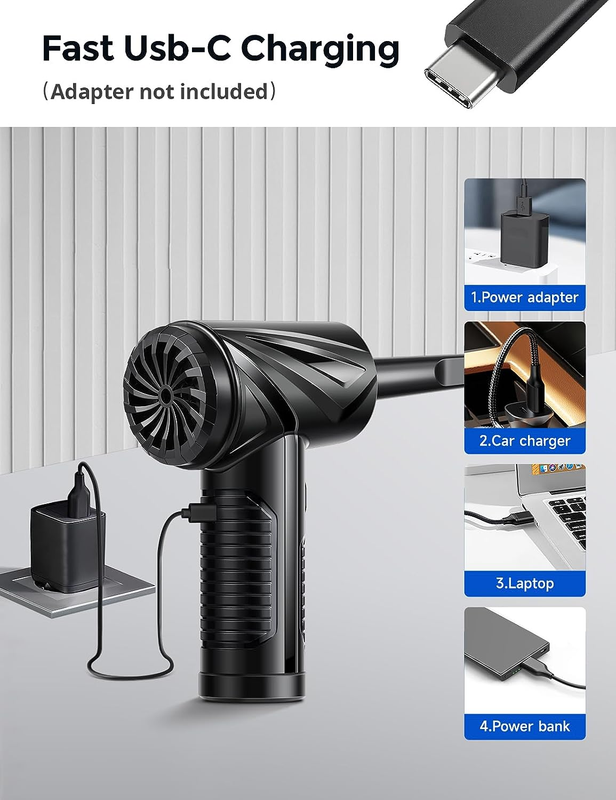 Keyboard Cleaner Computer Vacuum - Air Duster Cordless - 3 in 1 Compressed Air D