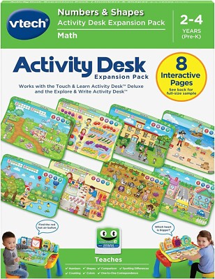 VTech Touch and Learn Activity Desk Deluxe Expansion Pack Numbers & Shapes New