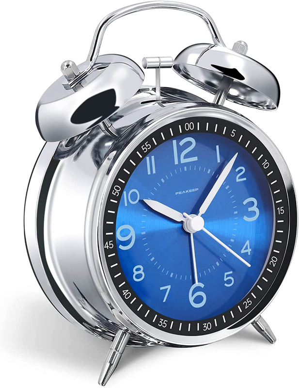 For Heavy Sleepers Adults, Metal 4 Inches Twin Bell Battery 