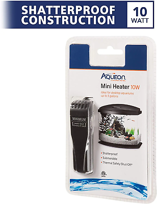 Aqueon Mini Fish Tank Heater 10 Watts Black