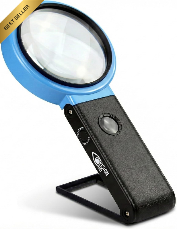 30X Hands-Free Magnifying Glass with 21 LED Lights for Coins Jewelry Crafts Hobb