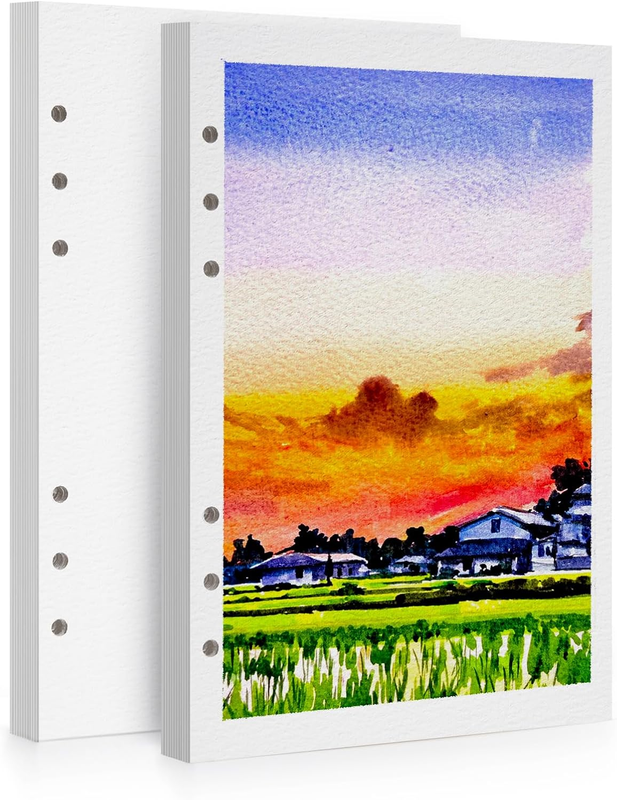 600Gsm A5 (14.8X21 Cm) Watercolor Paper Refill, Cold Press, 24 Sheets