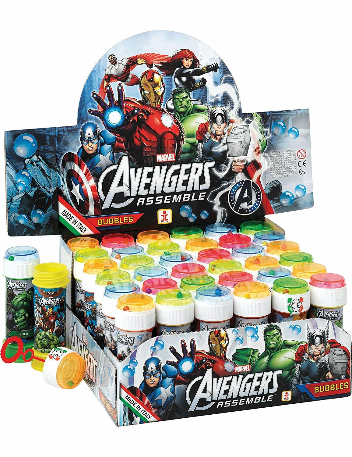 Bolle Di Sapone Avengers Confezione 36 Pz Flacone 60 Ml Gadget Party hmj