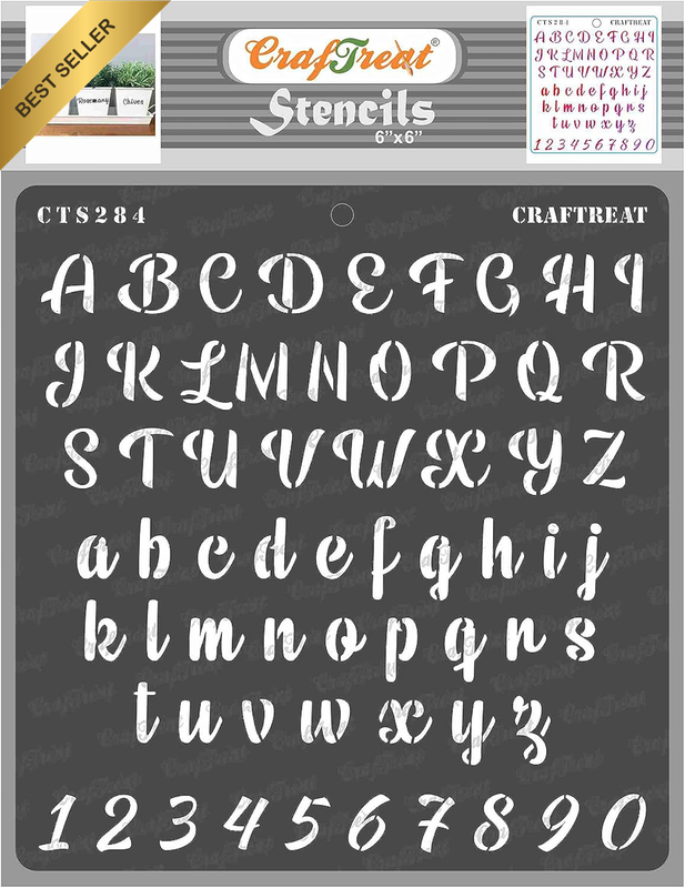 Number and Letter Stencils for Painting on Canvas, Journal Notebook, Scrapbook,