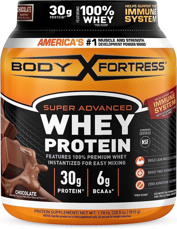 Whey Protein Powder Chocolate Muscle Builder Shake Body Building Gym