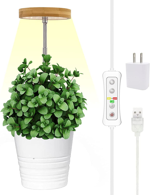 For Indoor Plant,bamboo Mini Led Grow Light Garden,height Adjus