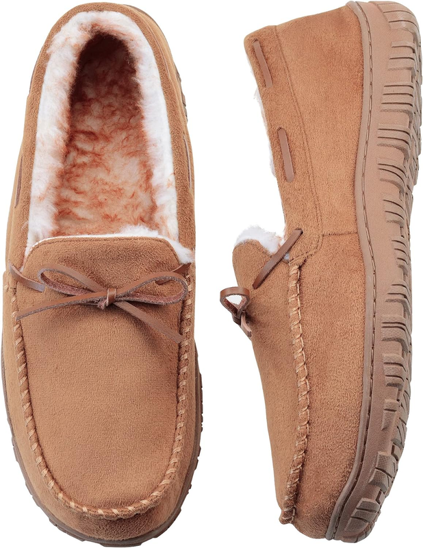 Moccasins With Plush Lined Cozy House Bedroom Shoes For Men