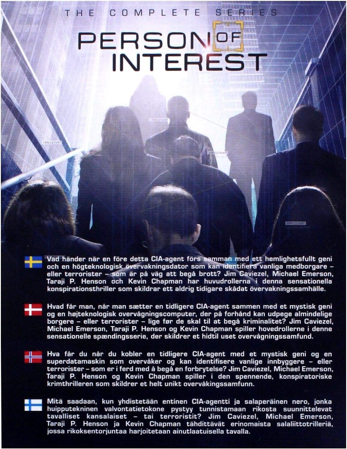 Person of Interest:The Complete Series Blu-ray Seasons 1-5 NEW 1 2 3 4 5 Denmark
