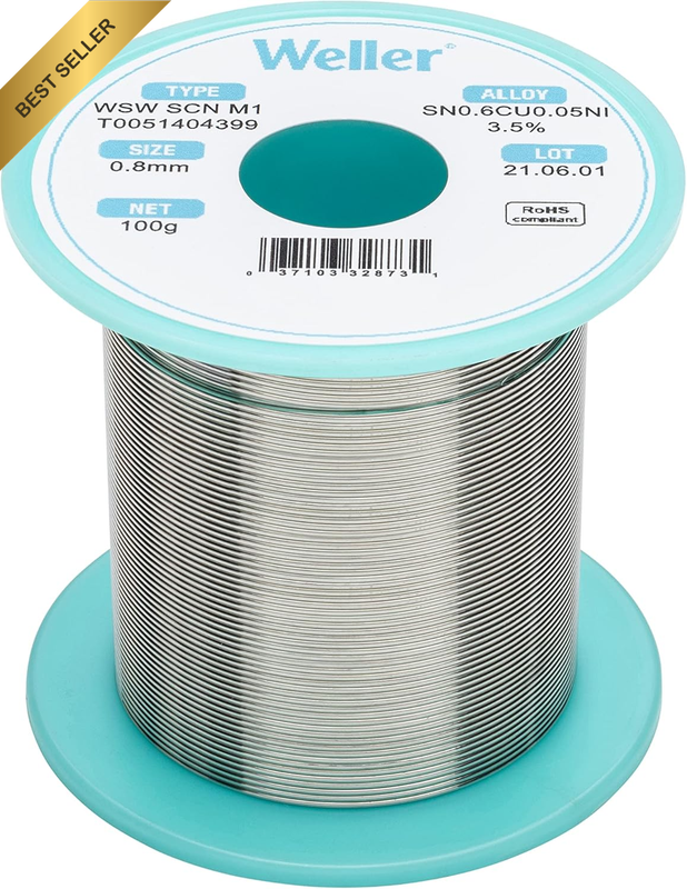 Lead-Free Solder Wire Sn99.3Cu0.6Ni0.05 0.8mm 100g Flux 3.5% WSW SCN M1