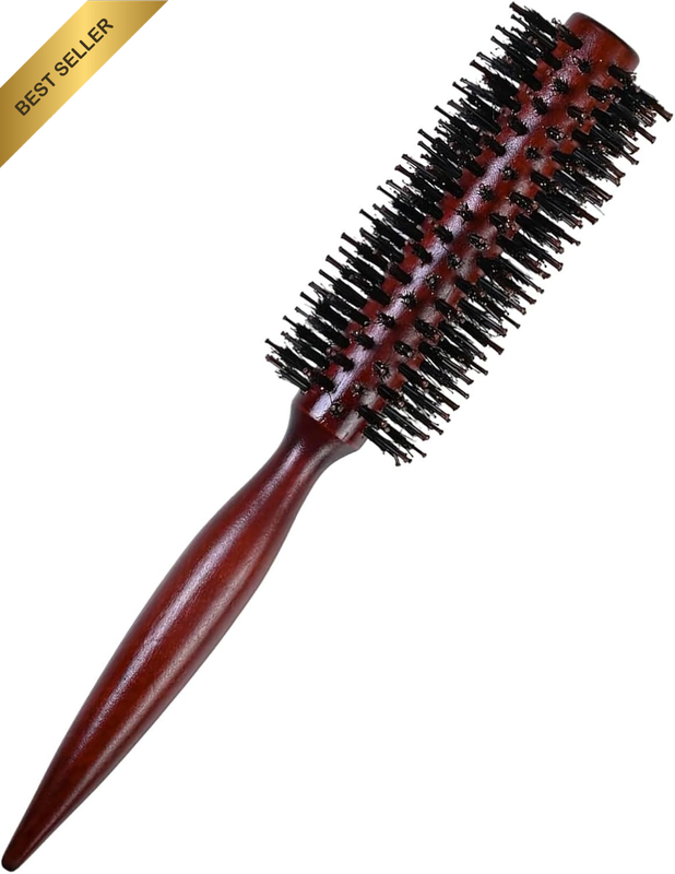 Boar Bristle Hair Brush, Roll Brush for Blow Drying Volumizing Hair Brush, Trave