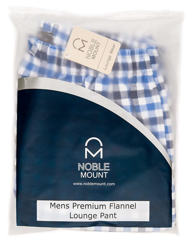 Mens Premium Flannel Lounge Pant - [Black-Red Plaid] - X-Large