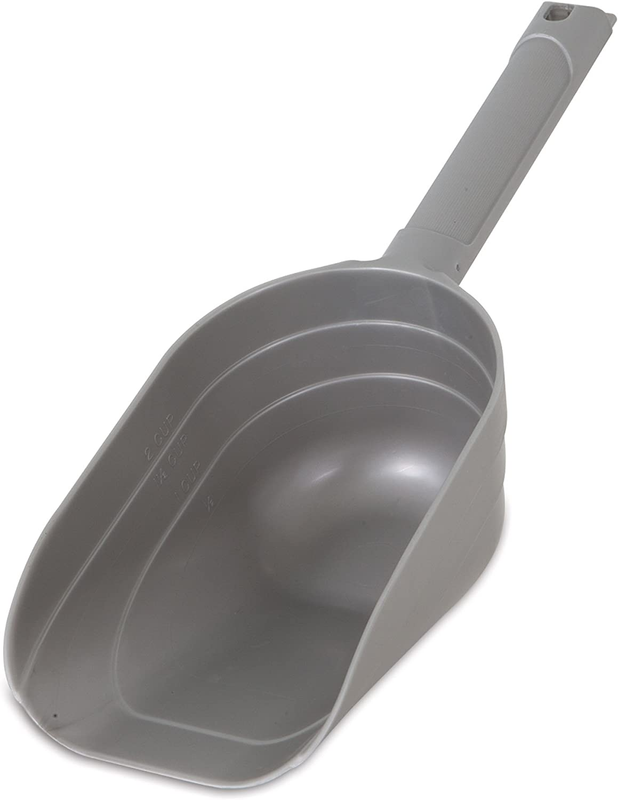 2 Cup Pet Food Scoop with Measuring Lines; BPA Free,Silver