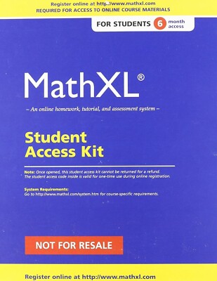 MathXL Valuepack Access Card (6 Months), by Pearson Education code for College A