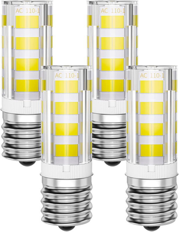 4-Pack E17 Led Appliance Bulb 40W, 125V Microwave Bulb, Daylight 6000K, Stove Li