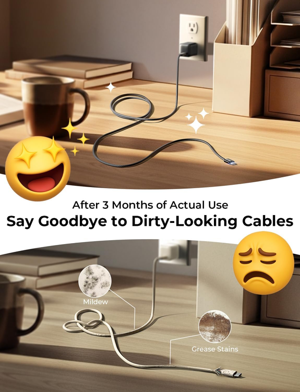 USB C to USB C Cable 60W, [4 Pack, 1.6ft+3.3ft+6.6ft+6.6ft] iPhone 17 Charger Ca