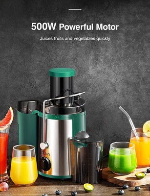 Qcen Juicer Machine, 500W Centrifugal Juicer Extractor KS-501 - Green