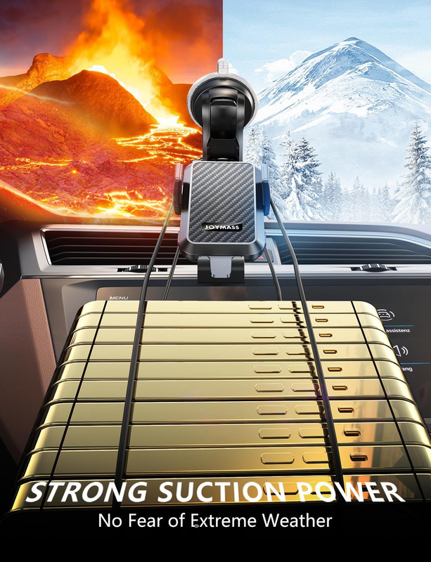 Wireless Car Charger, Phone Holders, 15W Auto Clamping Phone Mount Car Accessori