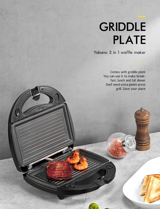Sandwich Maker, Waffle Maker, Toaster and Electric Panini Press Grill with Non-S