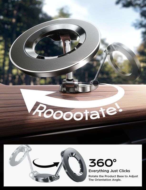 for MagSafe Car Mount, [24 Strong Magnet] 360° Rotation Magnetic Phone Holder fo