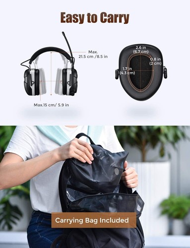 Mpow NRR 29dB Noise Reduction Shooting Bluetooth Ear Muff Protection AM/FM Radio