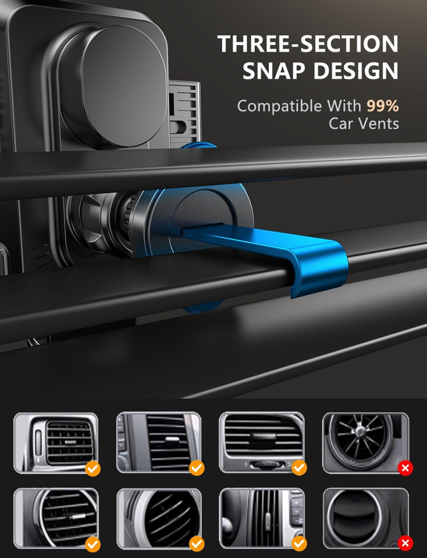 Wireless Car Charger, Phone Holders, 15W Auto Clamping Phone Mount Car Accessori