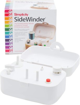 Simplicity 388175A Sidewinder Portable Automatic Bobbin Winder Machine, White