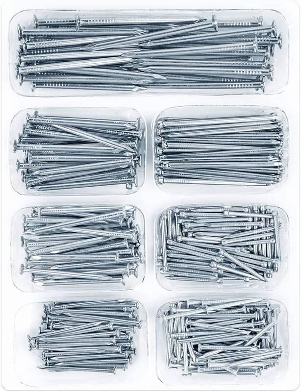 Hardware Picture Hanging Finish Nails Assortment Kit 7 Size 400 Pcs NEW